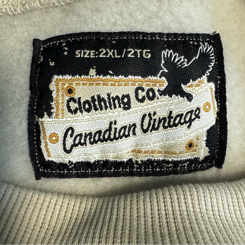 NWOT Men’s Canadian Vintage Clothing Co Size 2XL Cream Colored Quebec Sweatshirt - Picture 6 of 6